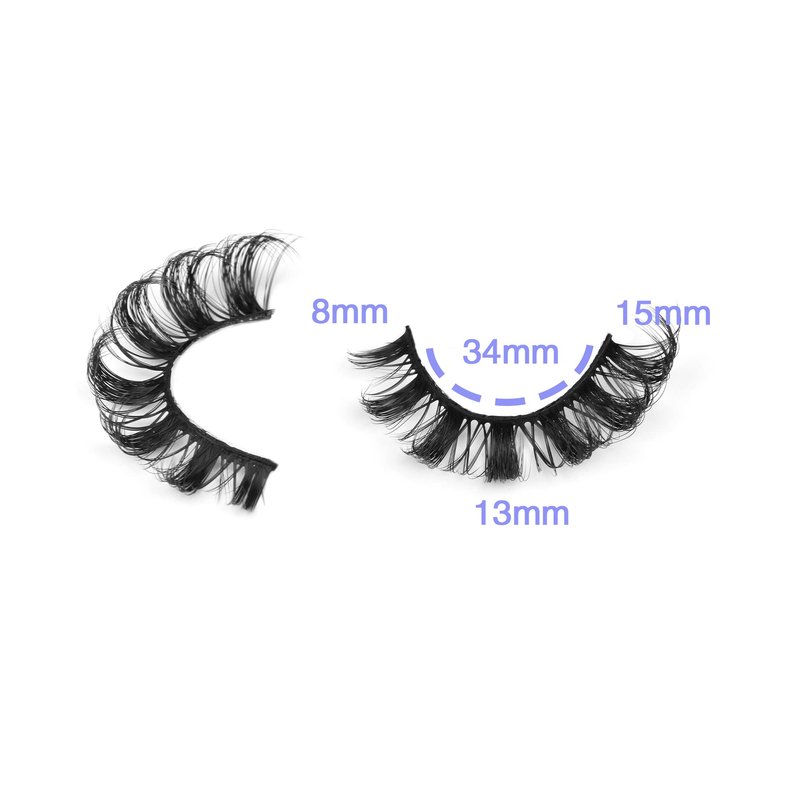 wiwoseo Eyelashes Russian Strip Lashes Fake Eyelashes Russian Volume Natural Wispy Lashes 15MM Natural Lashes 10 Pairs Pack