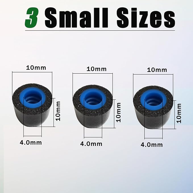 Luckvan Small Ear Tips Memory Foam Earbuds Tips Replacement Foam Ear Tips Fit 4.0mm-5.5mm Isolation Noise Replacement Ear Tips for in-Ear Earphones with Storage Box