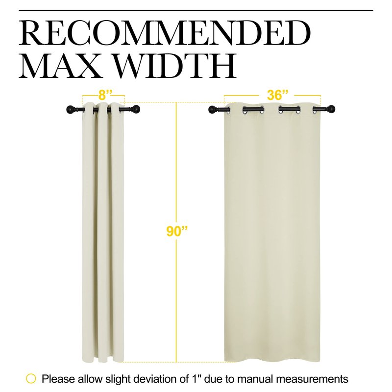 NICETOWN Room Darkening Curtain Panels - Baby Room Curtains 90 inches Long, Privacy Draperies (Beige, 42 inch Width, 2 Panels)