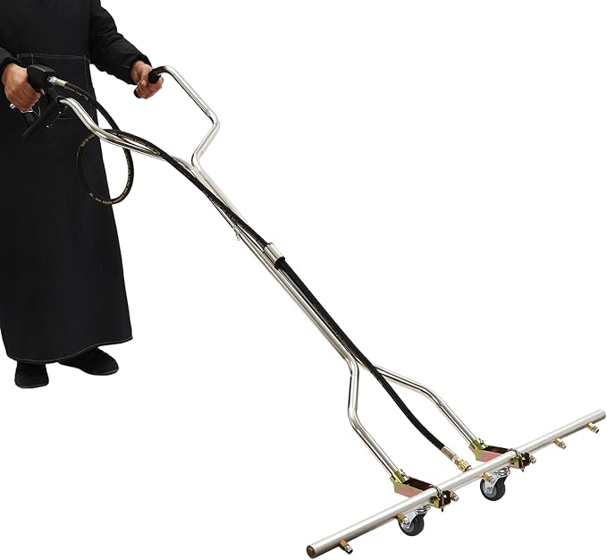 39â Professional Power Washer Broom Attachment,7 Hole Pressure Washer Water Broom with 2 Handles,Surface Clean Tool for Driveways, Sidewalks, Patios