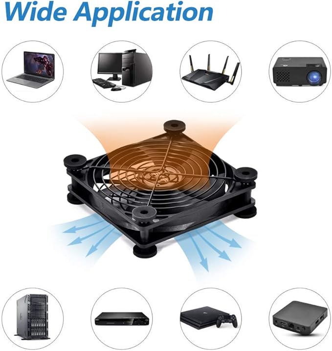 SCCCF USB Dual 120mm Quiet Fan, 5V USB Portable Cooling Fan for Flat Panel TV Receiver Router DVR PlayStation Xbox Computer Cabinet Cooler