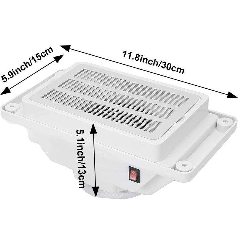 KISSHAKE Nail Dust Collector, Powerful Nail Vacuum Fan Dust Collector Extractor Dust Suction Cleaner Machine Manicure Tools for Acrylic Gel Poly Nails Polishing Filing, Salon / Home Use