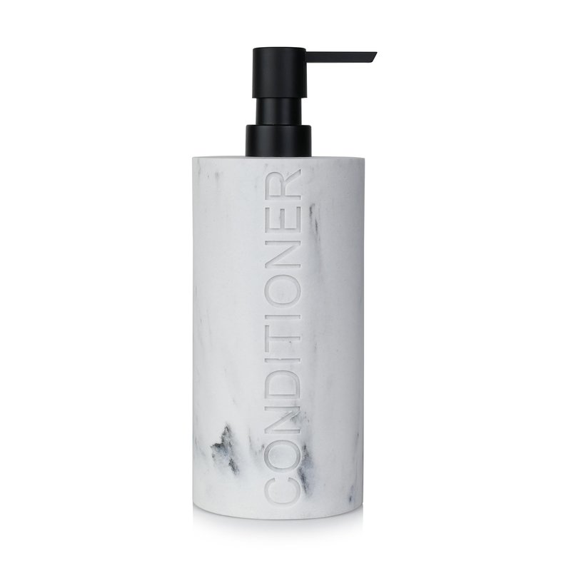 Indecor Home Conditioner Dispenser Luxurious Refillable Pump Bottle with Embossed Text, Durable Construction for Bathroom and Kitchen