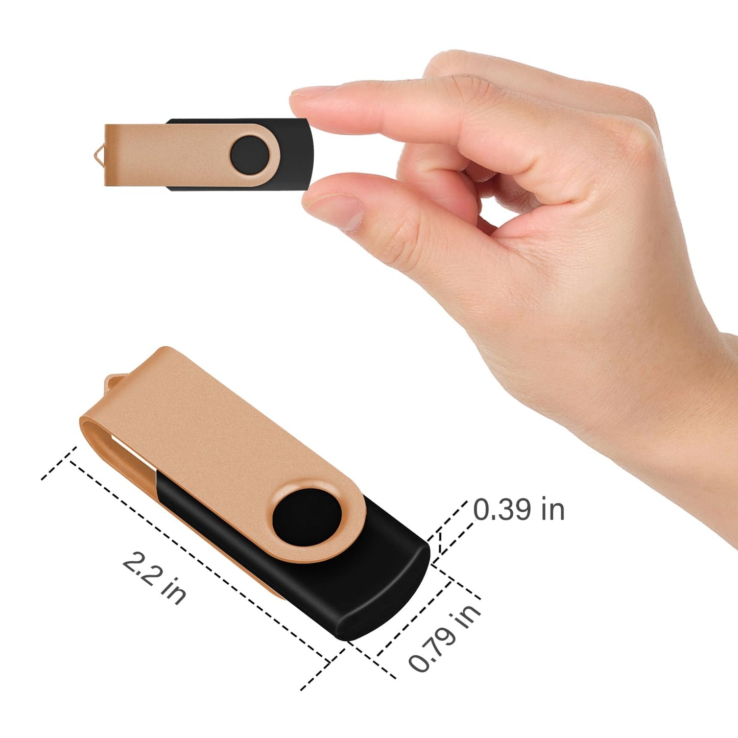 EASTBULL 16GB USB Flash Drive Bulk Thumb Drives 50 Pack with Lanyards USB 2.0 Jump Drive 16 GB Memory Sticks Zip Drive Pen Drive for Storage and Backup Gold 50PCS 16GB