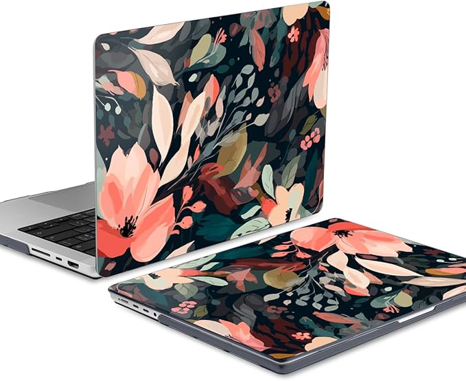 DONGKE Compatible with MacBook Pro 16 Inch Case (2026-2021 Release, M5 M4 M3 M2 M1 Pro/Max Chip), Plastic Hard Shell Cover with Keyboard Cover & Screen Protector for MacBook Pro 16", Painted Florals