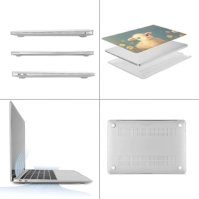 COTAIL Compatible with MacBook Air 13.3 13.6 Inch Case 2022 2021 2020 2019 Plastic Hard Shell Case Cover,13.3 Pro(A1706/A1708/A1989/A2159/A2289/A2338), Cute Little Lamb