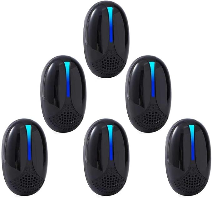 2026 Upgraded Ultrasonic Repeller Pest Indoor, Mouse Traps Repellent Insect Plug in, Pest Control Ant,Roach,Rodent, Mouse, Bugs, Mosquito, Spider, for Home, Office, Warehouse 6 Packs, Black