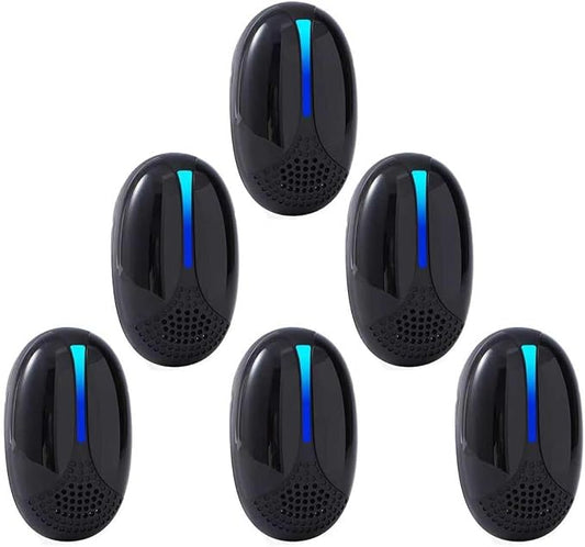 2026 Upgraded Ultrasonic Repeller Pest Indoor, Mouse Traps Repellent Insect Plug in, Pest Control Ant,Roach,Rodent, Mouse, Bugs, Mosquito, Spider, for Home, Office, Warehouse 6 Packs, Black
