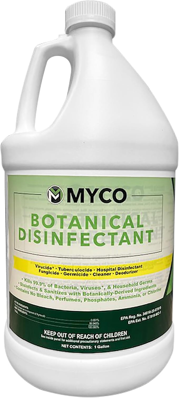 Myco Botanical Disinfectant Cleaner â Natural Plant-Based Ready-to-Use EPA-Registered Disinfectant Spray for Mold, Mildew, Germs, Bacteria & Viruses â Safe for Home & Commercial Use, 4 Gallon