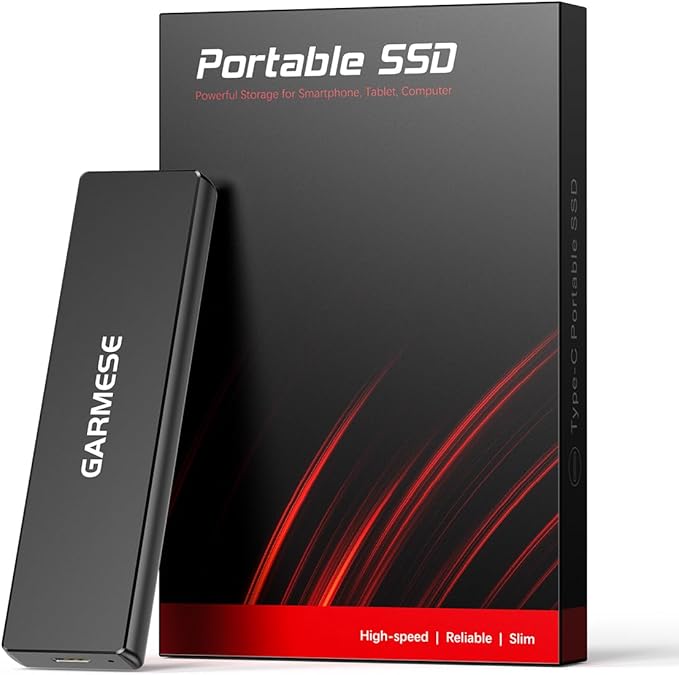 GARMESE 512GB External SSD - Up to 1000MB/s Read Speed USB 3.2 Gen 2 Portable SSD, External Solid State Drives with Type-C Cable for PC Mac Game Console