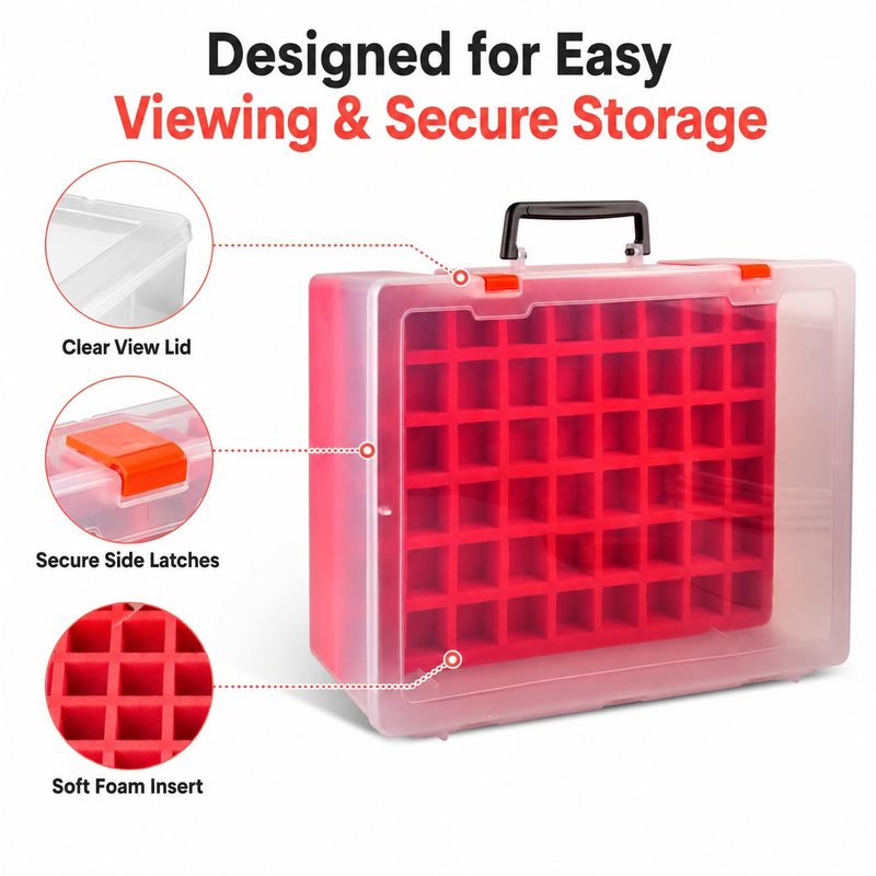 FULLCASE Nail Polish Organizer, 54 Bottles Nail Storage with Separate Sponge Compartment for Sally Hansen/for GAOY/for OPI/for Essie/for CANNI Gel/for DND Gel Polish