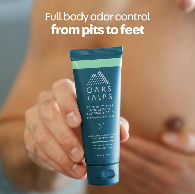 Oars + Alps Whole Body Deodorant Cream - Aluminum Free, Anti-Chafing, Long Lasting | Variety Pack, 2.5oz