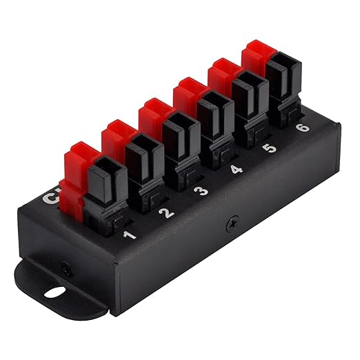 Chunzehui F-1011 6-Position 45A Power Pole Distribution Block Module, Connector Power Splitter Distributor Source Strip.