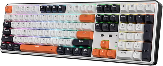Redragon K689 PRO Wireless Gasket RGB Gaming Keyboard, 108 Keys Mechanical Keyboard w/Extra 4 Hotkeys, Upgraded Hot-swappable Socket, 3-Layer Noise Dampening, Round PBT Keycaps, Custom Linear Switch