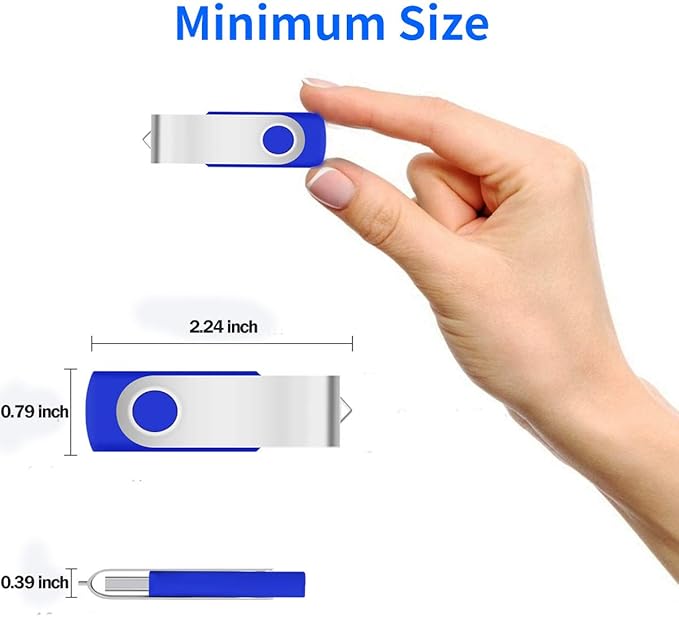 50-Pack of 16GB USB Flash Drive Bulk EASTBULL FAT32 Thumb Drive Pack (Blue)