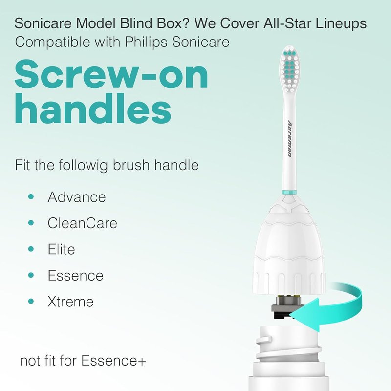 Aoremon Toothbrush Replacement Heads for Philips Sonicare | 3-Pack with Hygienic Caps, White