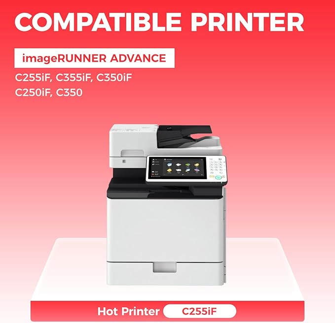 GPR-51 GPR51 Toner Cartridge 8516B003 8517B003 8518B003 8519B003 Replacement for Canon ImageRunner Advance C250if C255if C350if C350p C355if Printer Ink High Yield 4-Pack Set Black Cyan Magenta Yellow