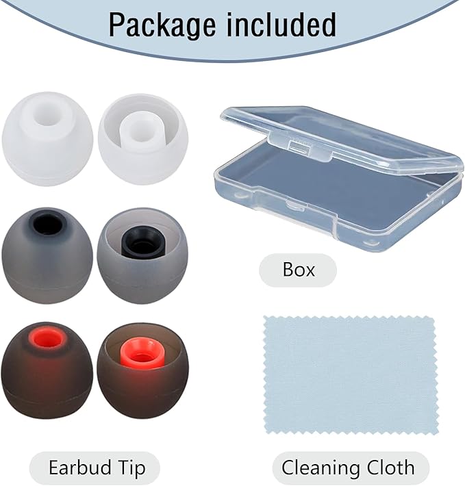 MMYQXI Earbud Replacement Tips Silicone Earbud Tips Earbud Covers Fit for in-Ear Headphones (Inner Hole 3.8mm -5.1mm) Ear Tips Earbud Rubber Tips 9 Pairs S/M/L