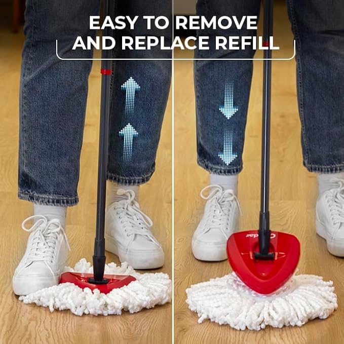 O-Cedar System Easy Wring Spin Mop & Bucket with 3 Extra Refills