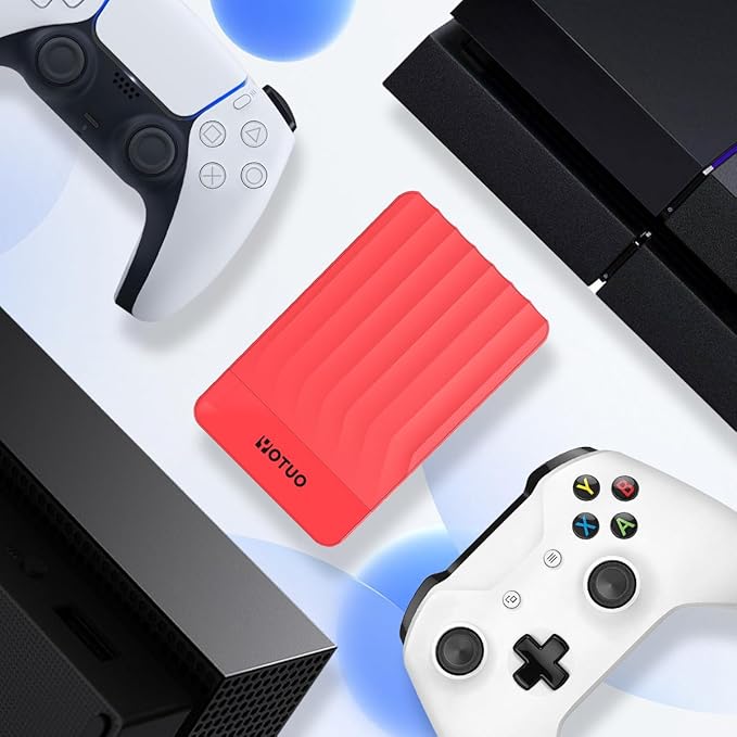 YOTUO 500GB External Hard Drive, Portable Storage Expansion HDD, USB 3.0 & USB-C for PC, Mac, Desktop, Laptop, Smartphone, PS4, Xbox One, Xbox 360, Office & Game, Red