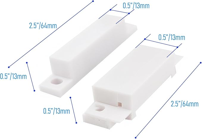 FOCMKEAS 2Pcs Magnetic Reed Switch Wired Surface Mount Normally Closed NC Contact Sensor Alarm Magnetic Door Switch with 2 Wires, PVC, MC-31