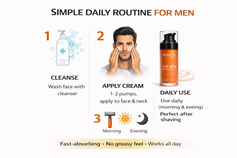 BERRICHI Men’s After Shave Balm & Face Moisturizer – Calms Irritated Skin, Reduces Redness, Fast Absorbing Anti-Aging Cream for Men with Astaxanthin & Aloe, 50ml