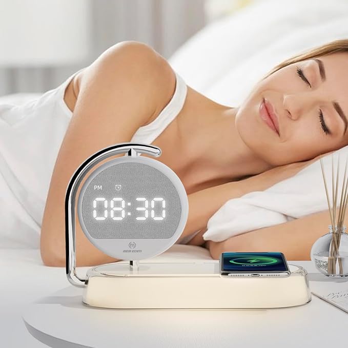 OTXKOO 3 in1 mutifunction Mobile Wireless Charger with Digital Clocks and Night Lights fit for All Series Mobile That Support Wireless