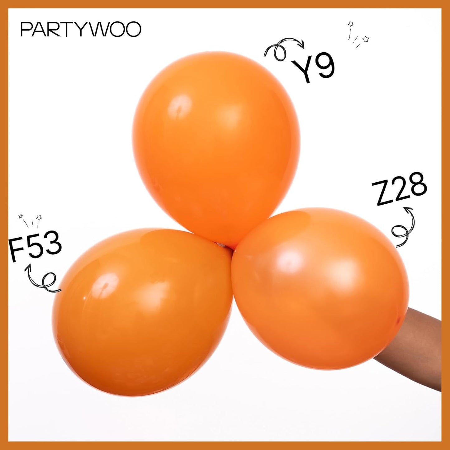 PartyWoo Burnt Orange Balloons - 100 Pcs Latex Balloon Arch Kit | 18", 12", 10", 5" Sizes for Fall Celebrations