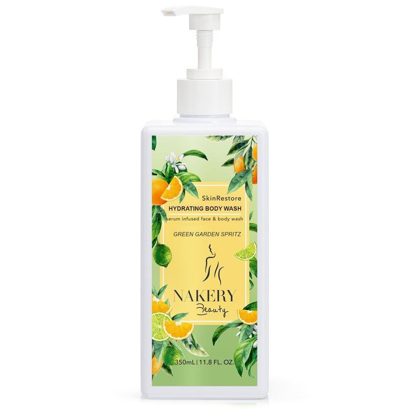 Nakery SkinRestore Hydrating Face & Body Wash with Hyaluronic Acid - Body Wash for Sensitive Skin - Foaming Face Wash & Oil Cleanser for Women 350ml - Sulfate Free & Cruelty Free - Seductive Comfort