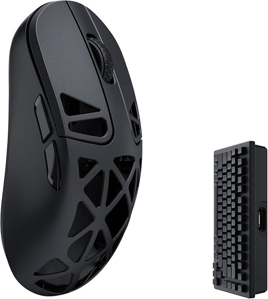 Keychron M3 Mini 4K Wireless Bluetooth 5.1/2.4 GHz/Wired Optical Mouse, Ultra-Lightweight 65g Programmable PixArt 3395 Sensor with up to 26,000 DPI/ 650 IPS for Windows Mac Linux - Metallic Black