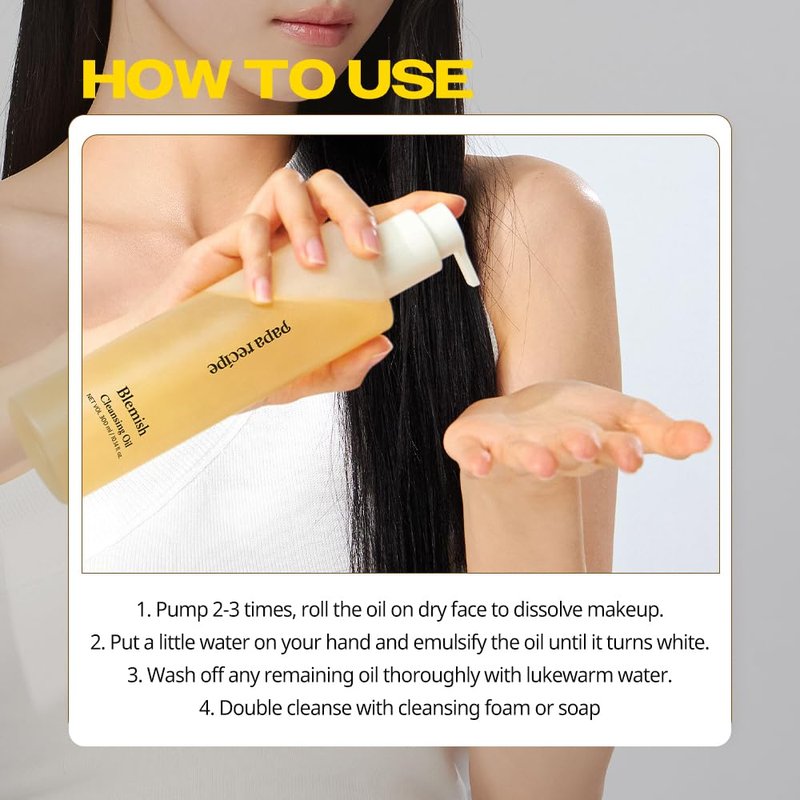 Papa Recipe Blemish Cleansing Oil - 300ml Rice Bran Oil Makeup Remover | Hydrating Korean Facial Cleanser