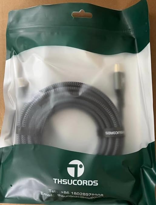 Thsucords 8K 4K HDMI Cable 15FT, High Speed Braided HDMI to HDMI 2.1 Cord Supports 8K@60Hz, 4K@120Hz 144Hz 48Gbps Compatible with Roku TV/PS5/HDTV/Blu-ray