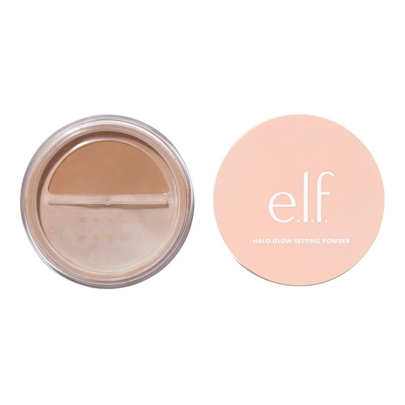 e.l.f. Halo Glow Setting Powder - Silky Finish for Soft Glow, Smooths Pores & Lines | Deep Shade