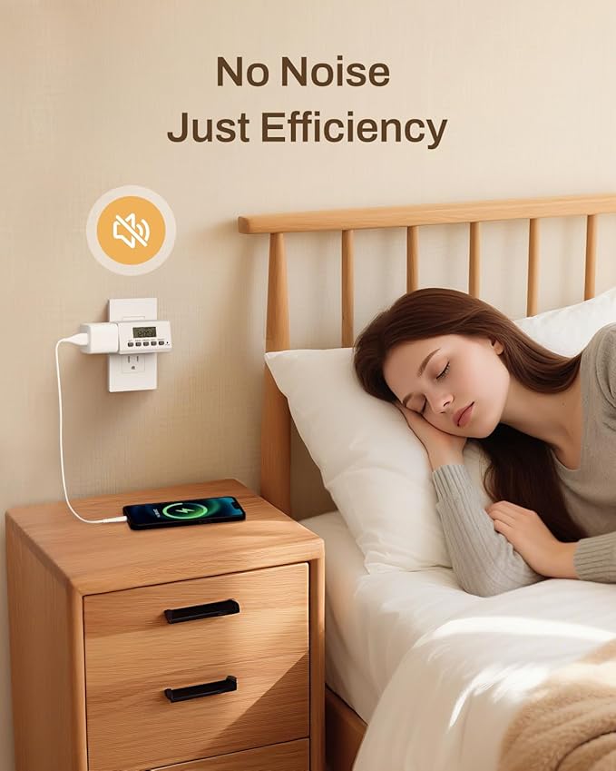 BN-LINK Indoor Digital Timer Outlet,24 Hour Light Timer Easy Programmable,Mini 2 Prong Plug in Timers for Electrical Outlets,Lamps,Fans,2 On/Off Programs,2 Pack,15A/1875W, ETL Listed