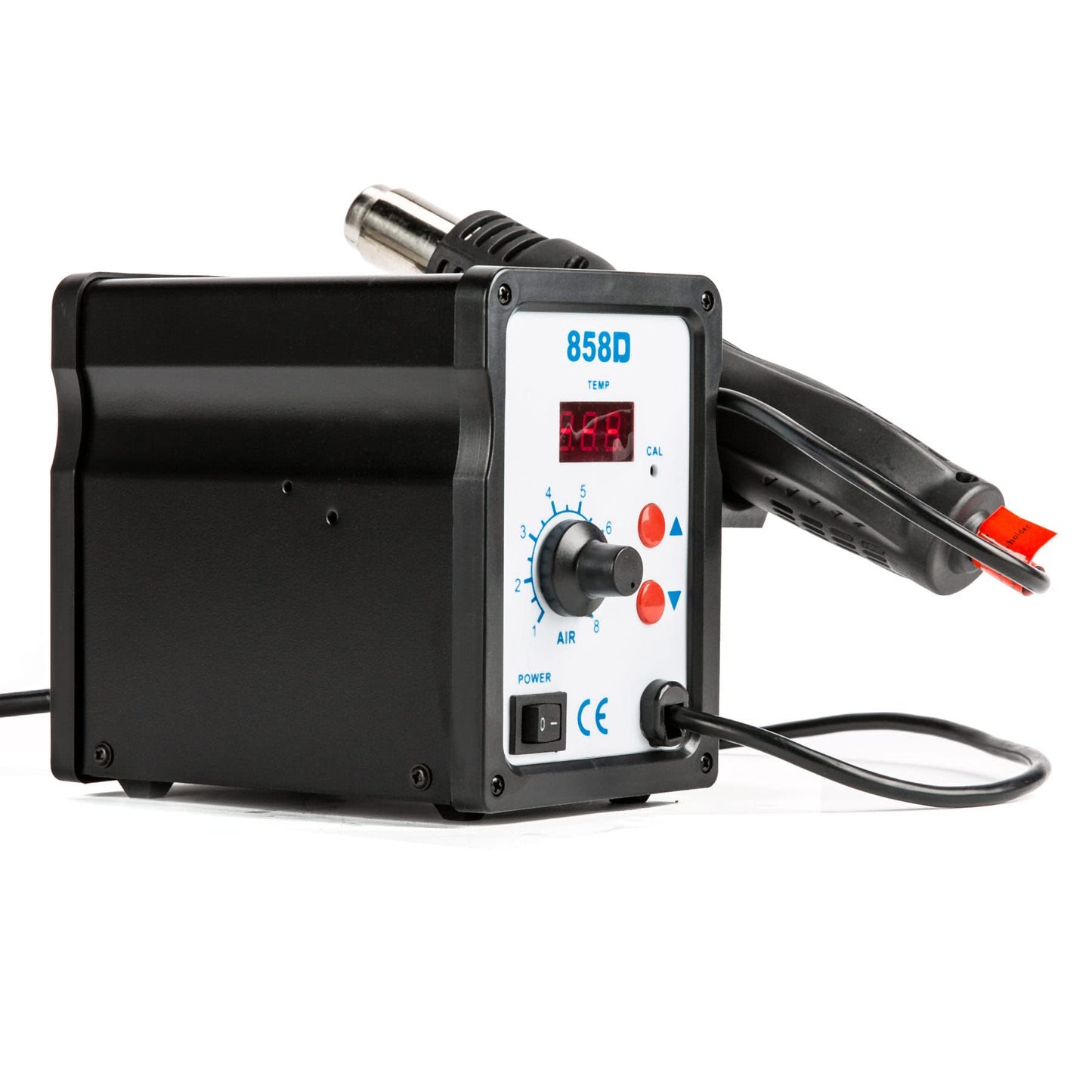 CREWORKS 858D Rework Station, 110V SMD Soldering Rework Station with Hot Air Heat Gun Set, LED Digital Temperature Display Screen Electric Desoldering Welding Iron Kit for Electronics Repairing