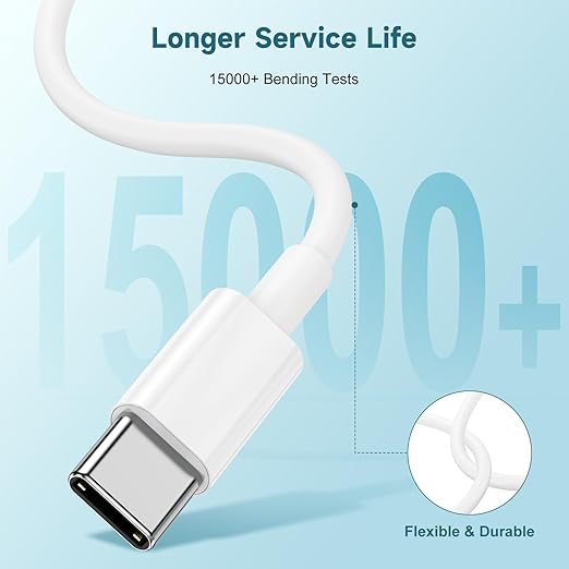 60W USB C to USB C Cable 3Pack 6FT Fast Charging Cord for iPhone 17/16/15, Samsung Galaxy S26/S25/S24, MacBook Air/Pro, iPad Pro, Durable USB-C Charger Cable with PD 3.0 & Data Sync