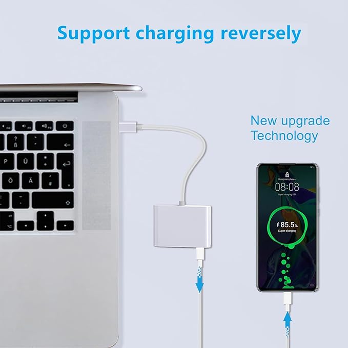 USB-C Digital AV Multiport Adapter, 4K@60Hz, 3-in-1 USB C to HDTV Adapter, 100W PD Charging and USB 3.1 Port, USB C Hub Compatible with iPhone 16/15, iPad Pro, MacBook, Samsung