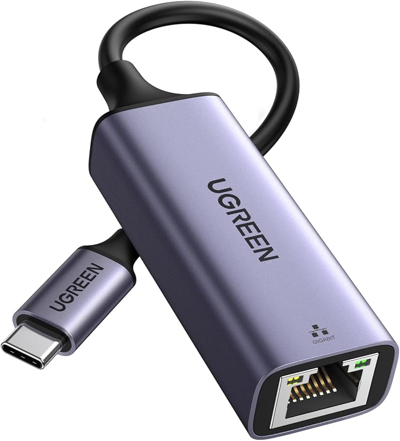 UGREEN USB C to Ethernet Adapter, Plug and Play 1Gbps Ethernet Adapter, Aluminum Case, (Thunderbolt 4/3 Compatible) to RJ45 Network Dongle, Compatible for MacBook Pro/Air, iPhone 17 Pro/Max, iPad, XPS