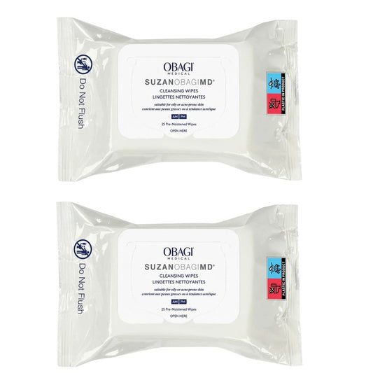 SUZANOBAGIMD On the Go Cleansing Wipes for Oily or Acne Prone Skin, 25 count