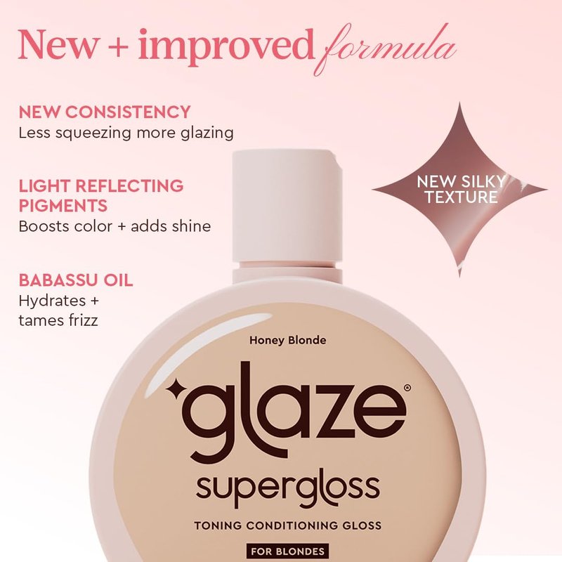 Glaze Super Gloss Color Conditioning Gloss - Honey Blonde | Rinse-Out Semi-Permanent Hair Treatment for Medium to Dark Blonde Hair