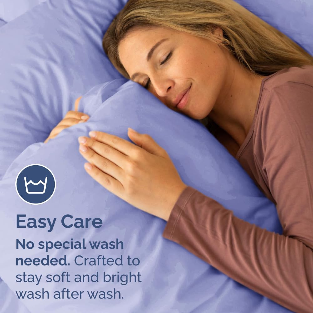 Standard Pillow Cases Set of 2 - Ultra-Soft Hotel Quality Covers | Comfy, Wrinkle-Free & Stain Resistant - Lavender