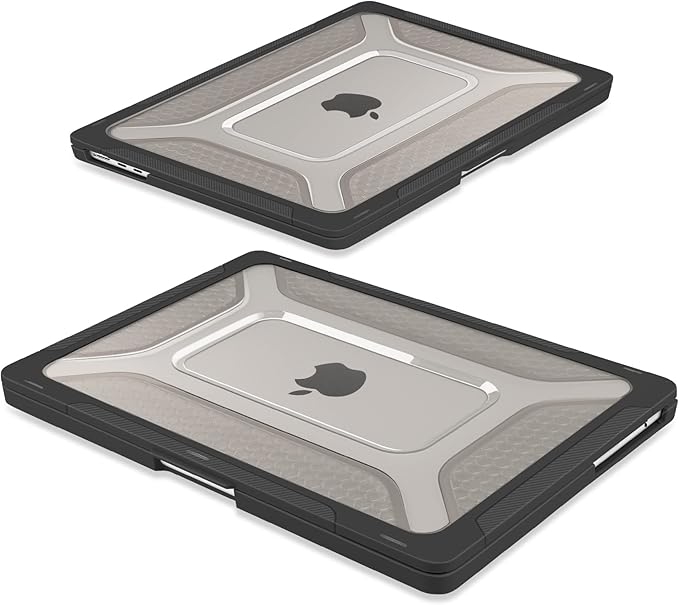 Batianda Extreme Heavy Duty Case for New MacBook Air 13.6 inch 2026 M5 2025 M4 2024 M3 2022 Release - Anti-Slip Rubberized Stand (Holds 25lbs) Honeycomb Exoskeleton Max Cooling & Stability - Black