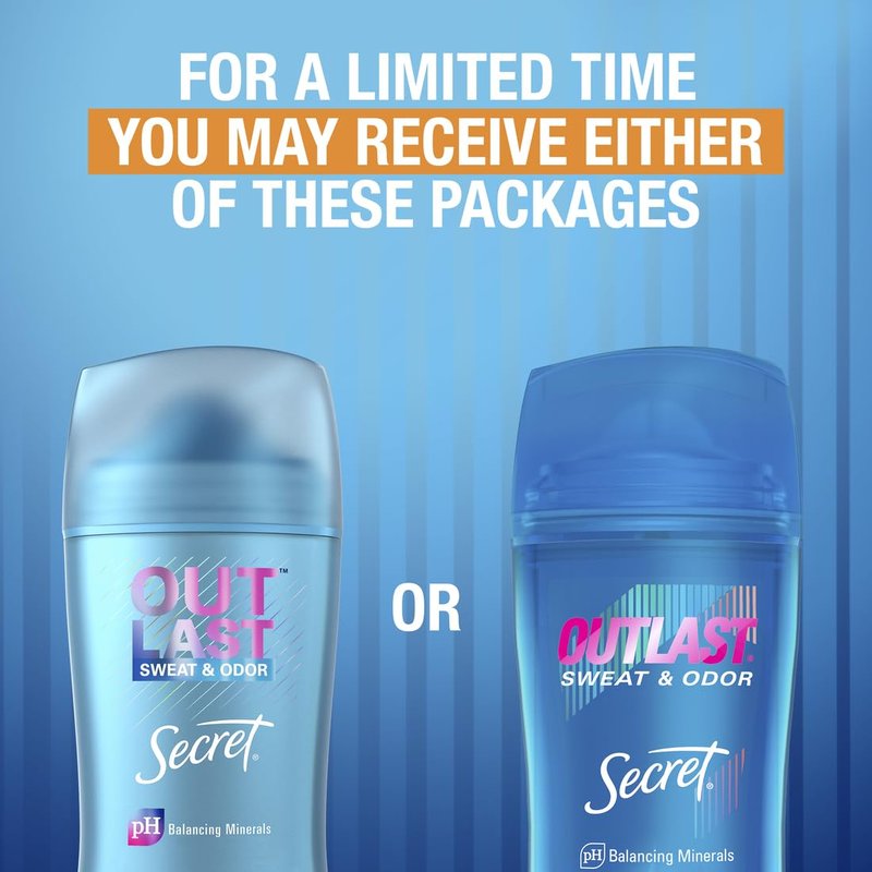 Secret Outlast Clear Gel Antiperspirant Deodorant for Women, Completely Clean, 2.6 oz (Pack of 4)