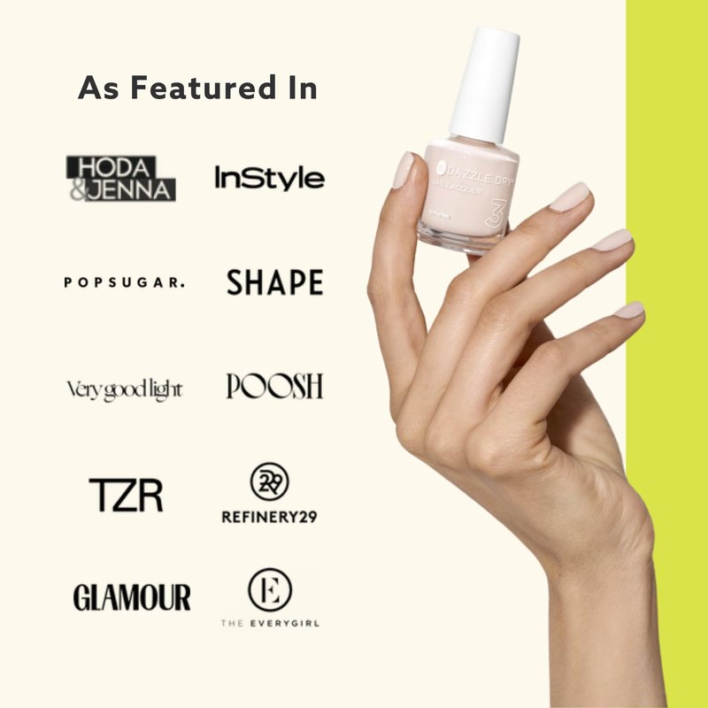 Dazzle Dry Nail Lacquer (Step 3) - At First Blush - A pale, subtle off-white. Full coverage cream. (0.5 fl oz)
