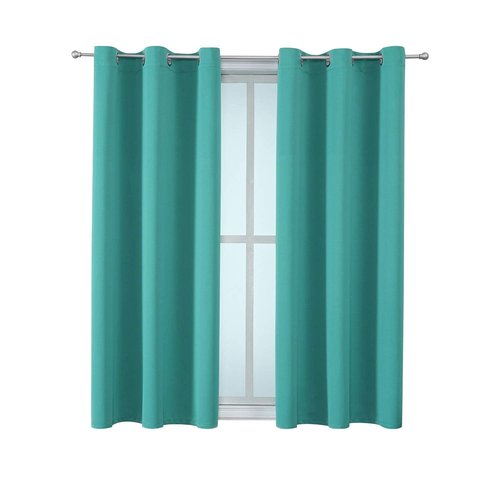 ChrisDowa Grommet Room Darkening Curtains for Bedroom and Living Room - 2 Panels Set Thermal Insulated Blackout Curtains (Teal, 38W x 45L)