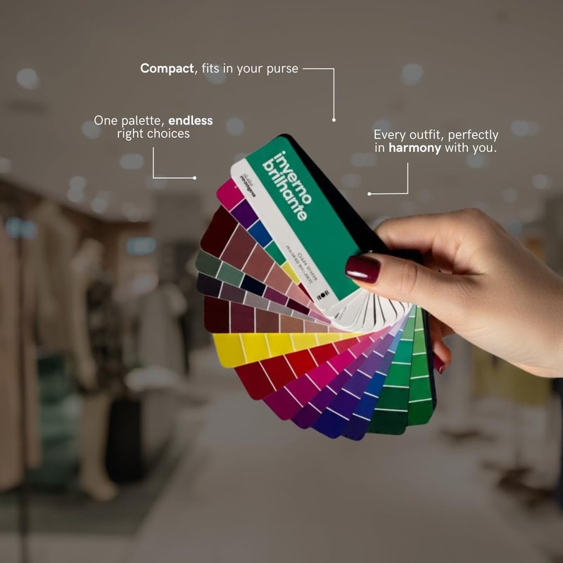 Multilingual Deep Autumn Palette Color Fan by Studio Immagine, Perfect for Smart Shopping and Outfit & Wardrobe Planning; Otono Oscuro/Outono Escuro