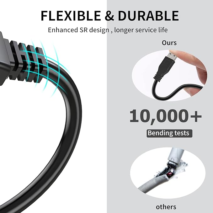 LDKCOK 60ft Active USB 3.0 Extension Cable, USB Type A Male to Female Extender Cord with 2 Signal Booster Chips & Micro USB Power Port, 5Gbps High Speed Repeater for Oculus VR, Webcam, Xbox, Printer