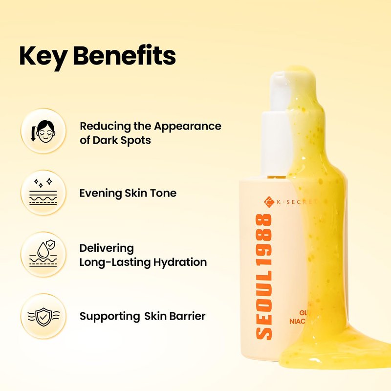K-SECRET SEOUL 1988 Niacinamide Glow Serum - 15% Niacinamide & Yuja | Hydrating Facial Serum for Dark Spots, 30ml