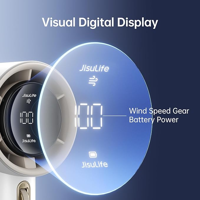 JISULIFE Handheld Fan Pro1S - Next-Gen Airflow: Up to 12h Runtime, Pearlescent ABS - Elegant Strength, 1-100 Speed Scroll Wheel, 3600mAh-Portable Fan for Travel, Gifts for Women Men(Cloud White)