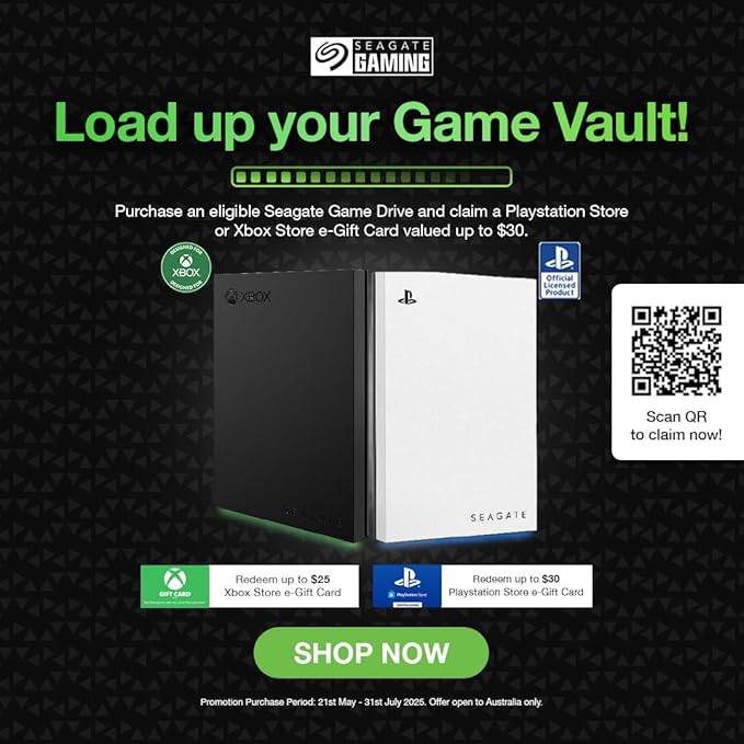 Seagate Game Drive for Xbox 2 TB External Hard Drive Portable HDD - USB 3.2 Gen 1, Black with built-in green LED bar, Xbox Certified, 3 year Rescue Services (STKX2000400)